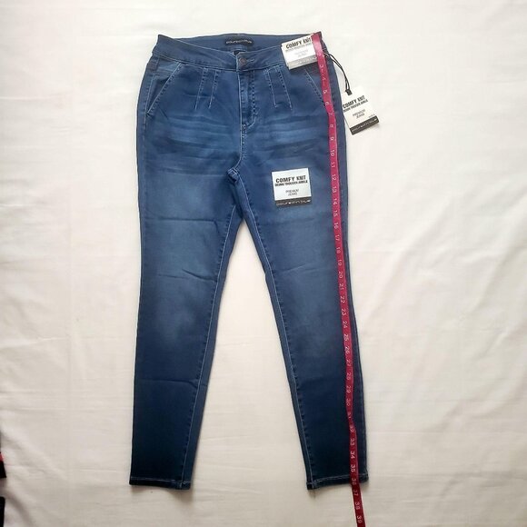 Poured In Blue Women's Comfy Knit Denim Trouser Ankle Premium Jeans Size 8 NWT - Picture 10 of 11